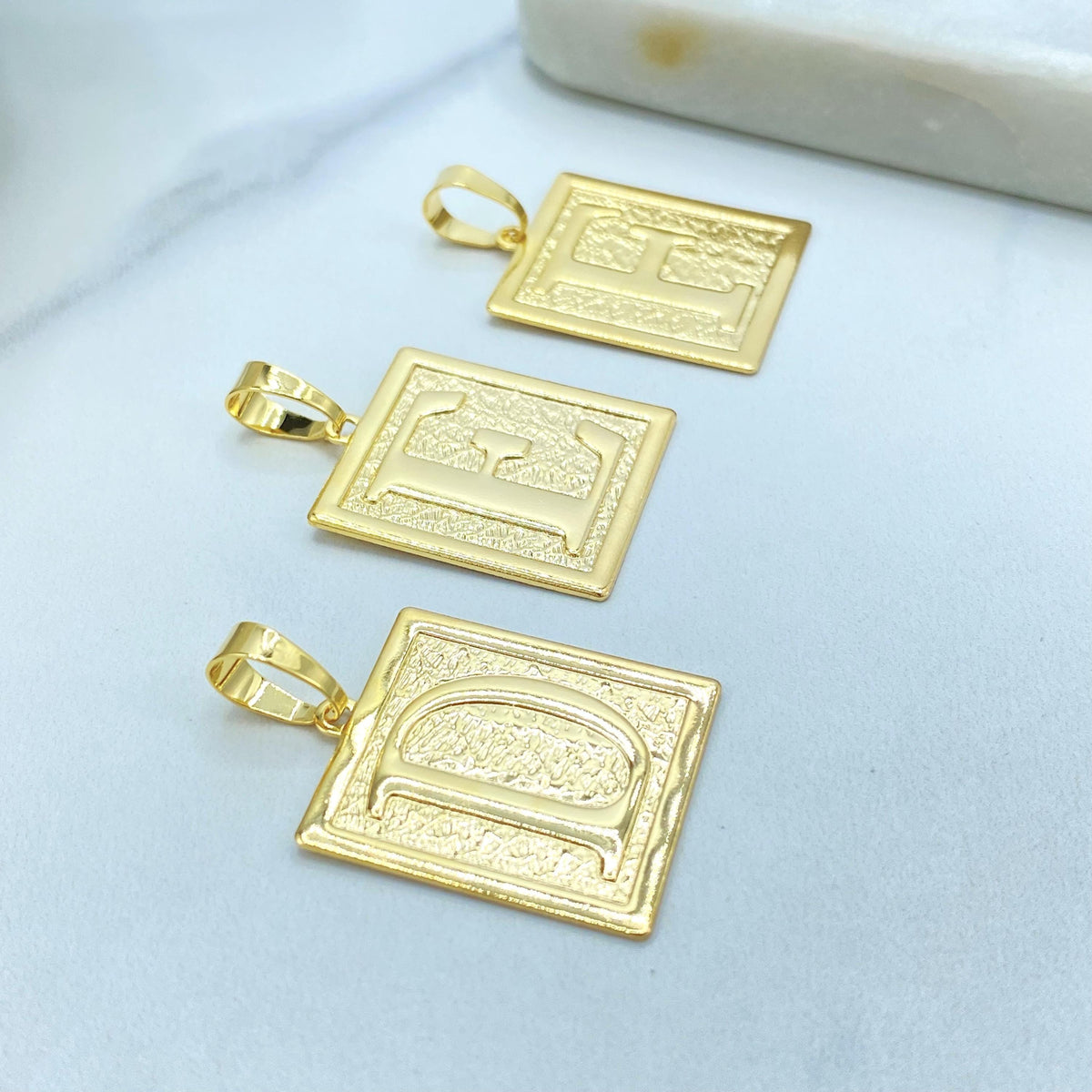 18K Gold Filled Initial Charm, Square Letter Pendant, Choose Initial, Wholesale