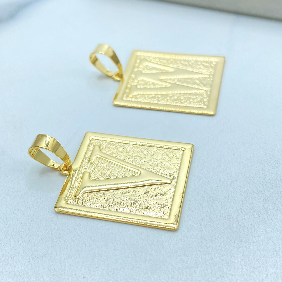 18K Gold Filled Initial Charm, Square Letter Pendant, Choose Initial, Wholesale