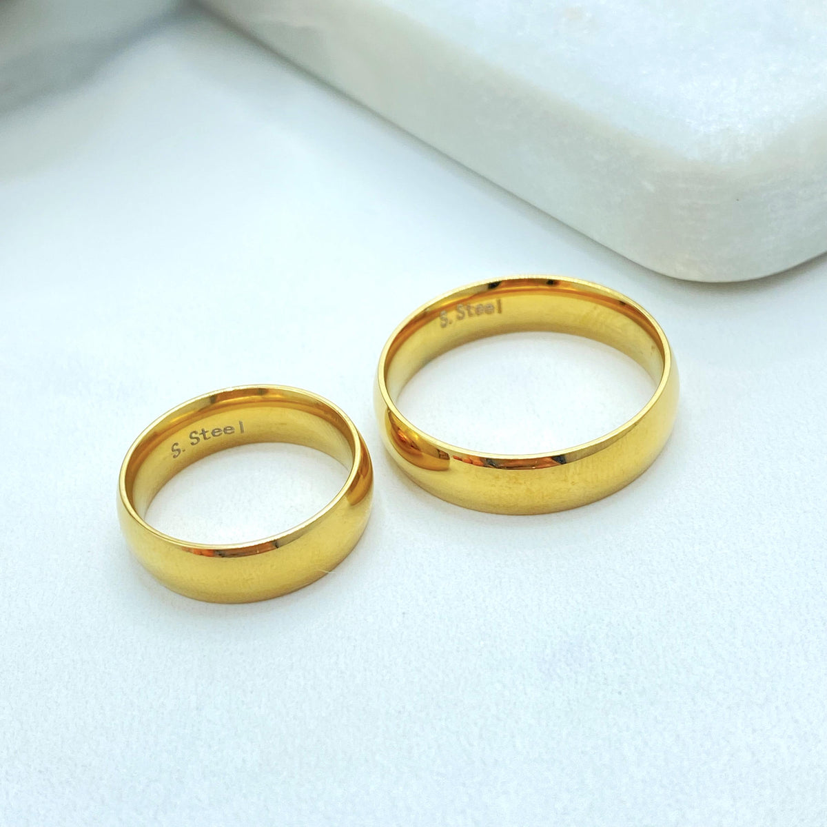 Stainless Steel Wedding Band Ring, Comfort Fit, Rounded Edge, Minimal