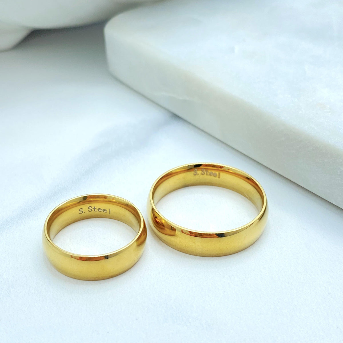 Stainless Steel Wedding Band Ring, Comfort Fit, Rounded Edge, Minimal
