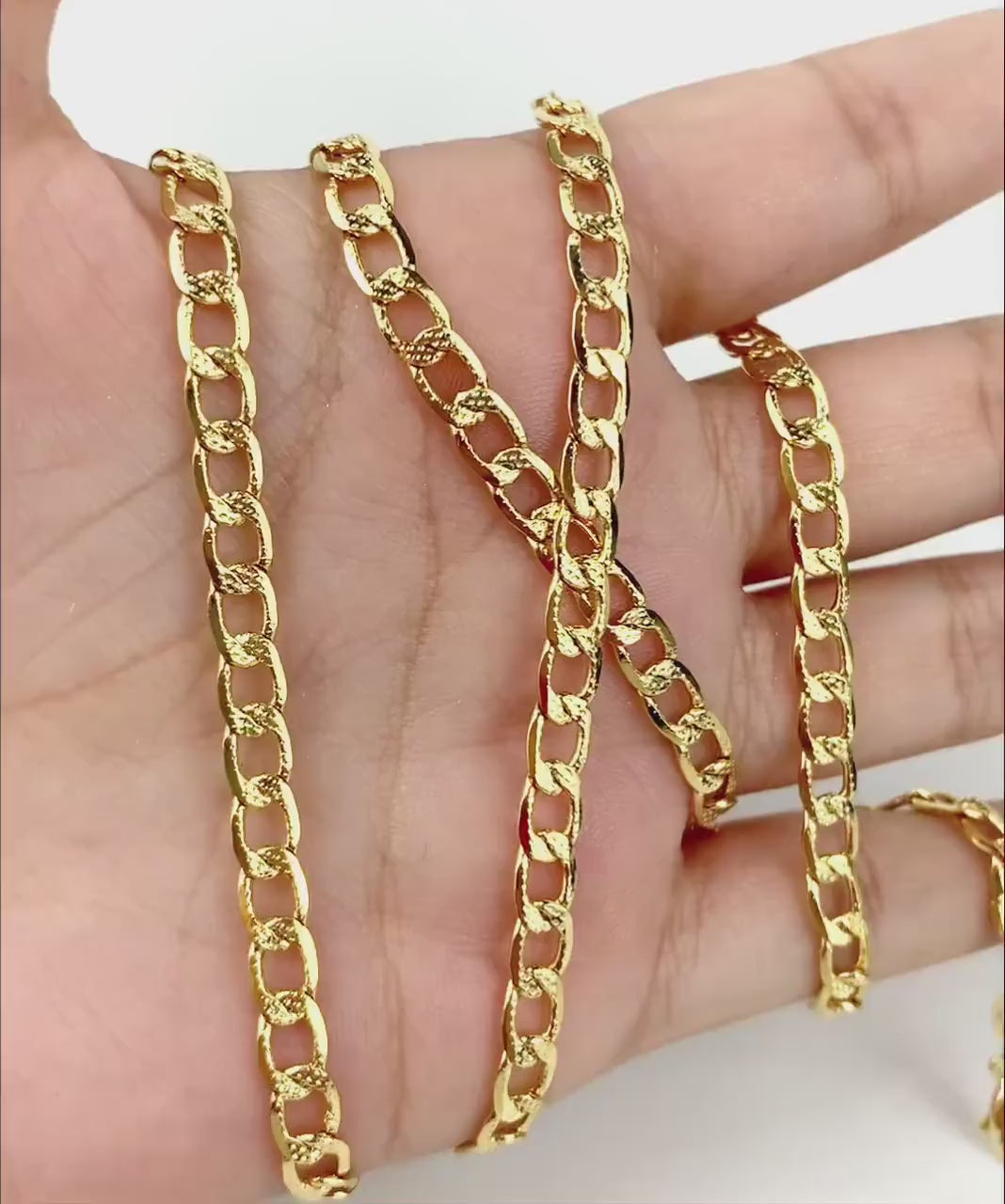 18k Gold Filled 4.5mm Open Cuban Link Chain, Curb Link Necklace, Wholesale Jewelry Making Supplies