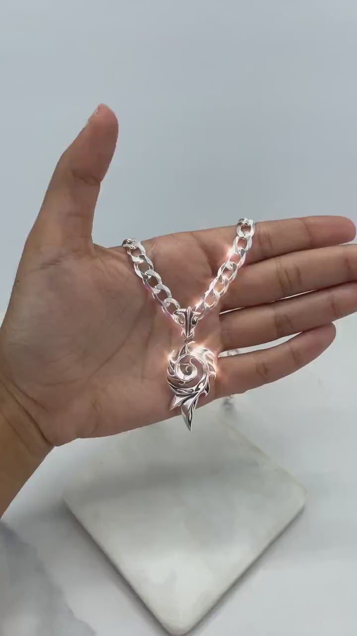 925 Sterling Silver Tribal Pendant Spiral Empress Pendant, Stamped 925, Wholesale Jewelry Making Supplies