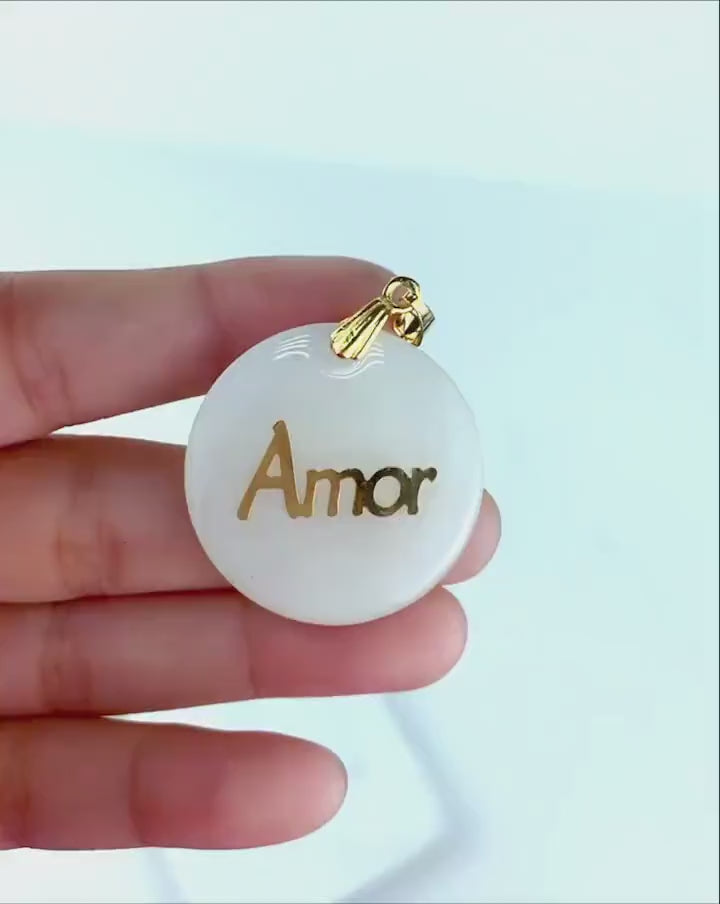 18k Gold Filled Fancy  Love Amor Pendant Wholesale Jewelry Supplies