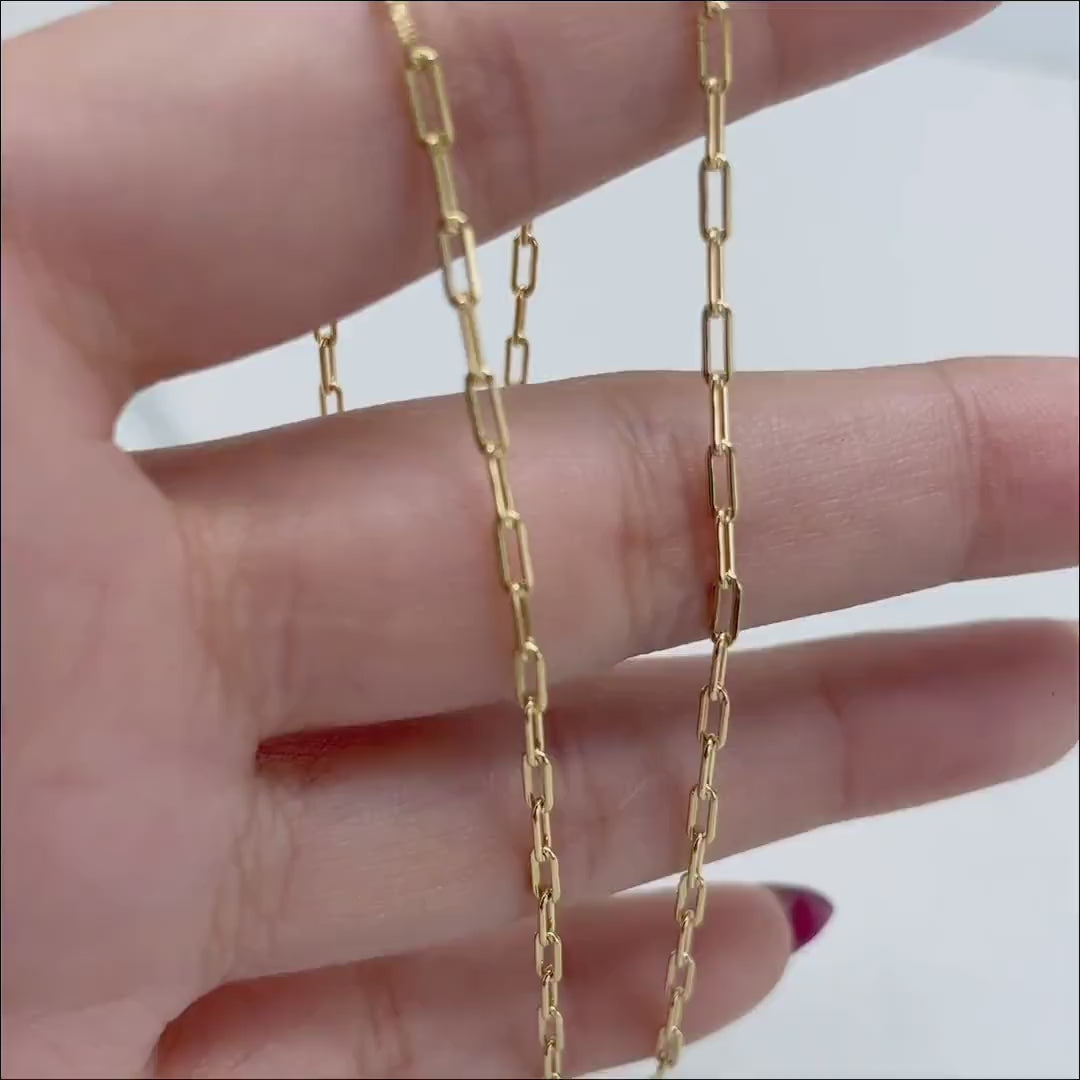 18k Gold Filled 2mm Paperclip Link Chain 18 inches Necklace Wholesale Jewelry Supplies