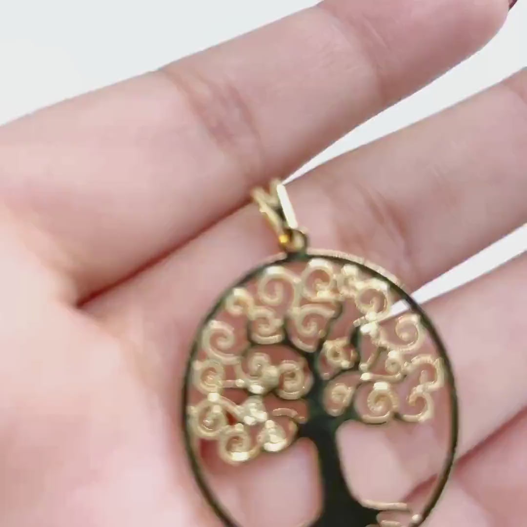 18k Gold Filled Hallow Tree Pendant Wholesale Jewelry Making Supplies
