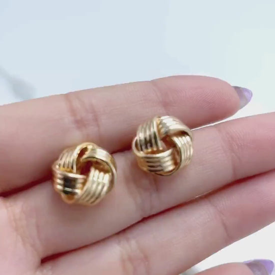 18k Gold Filled Knot Stud Earrings, Wholesale Jewelry Making Supplies
