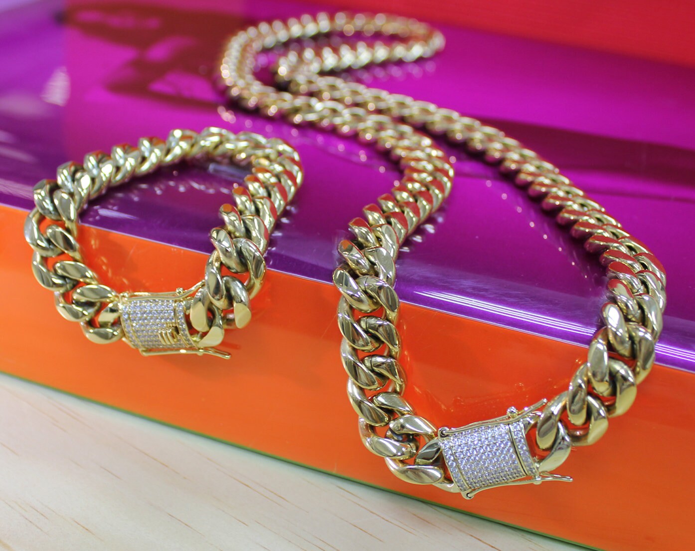 14K Gold Filled 10mm Cuban Link Chain Wholesale 26 Inches