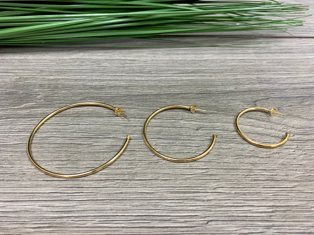 18k Gold Filled Fancy Circle Barbell C Earrings Wholesale Jewelry Supplies