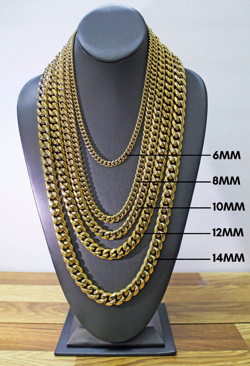 12mm Miami Cuban Chain in 14k Gold Filled, Double Safety Lock Box, Chunky Curb Link Chain, Unisex Necklace, Wholesale Jewelry Supplies