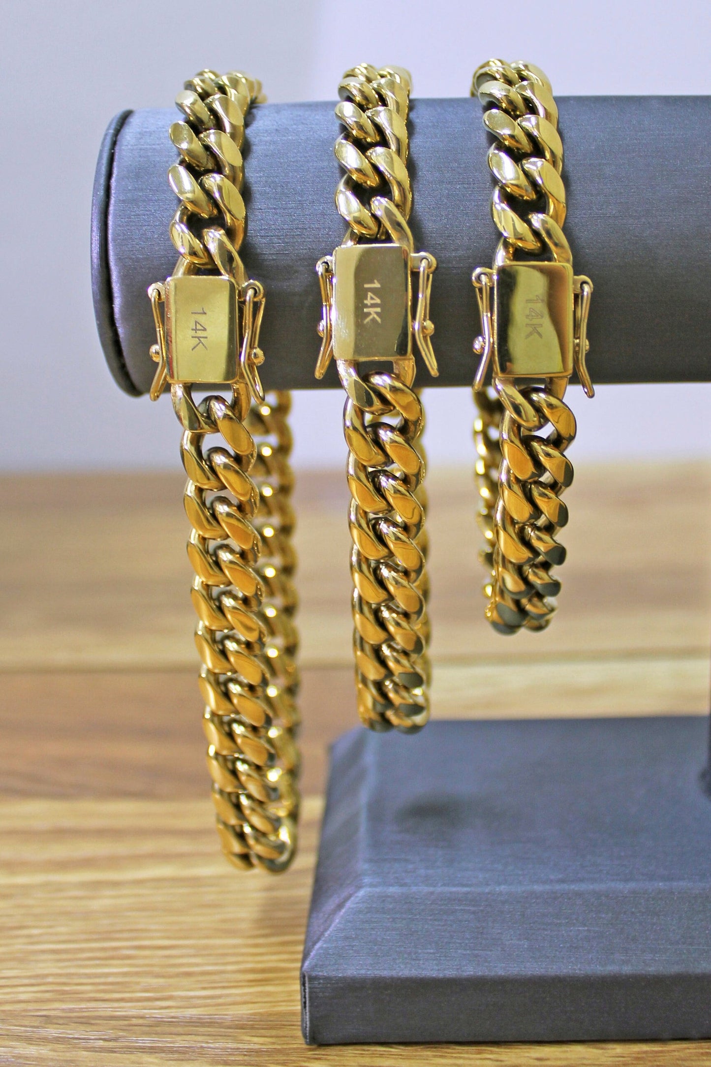 10mm Miami Cuban Link Bracelet In 14k Gold Filled Featuring Double Safety Lock Box Clasp, Unisex Curb Chain, Wholesale Jewelry Supplies