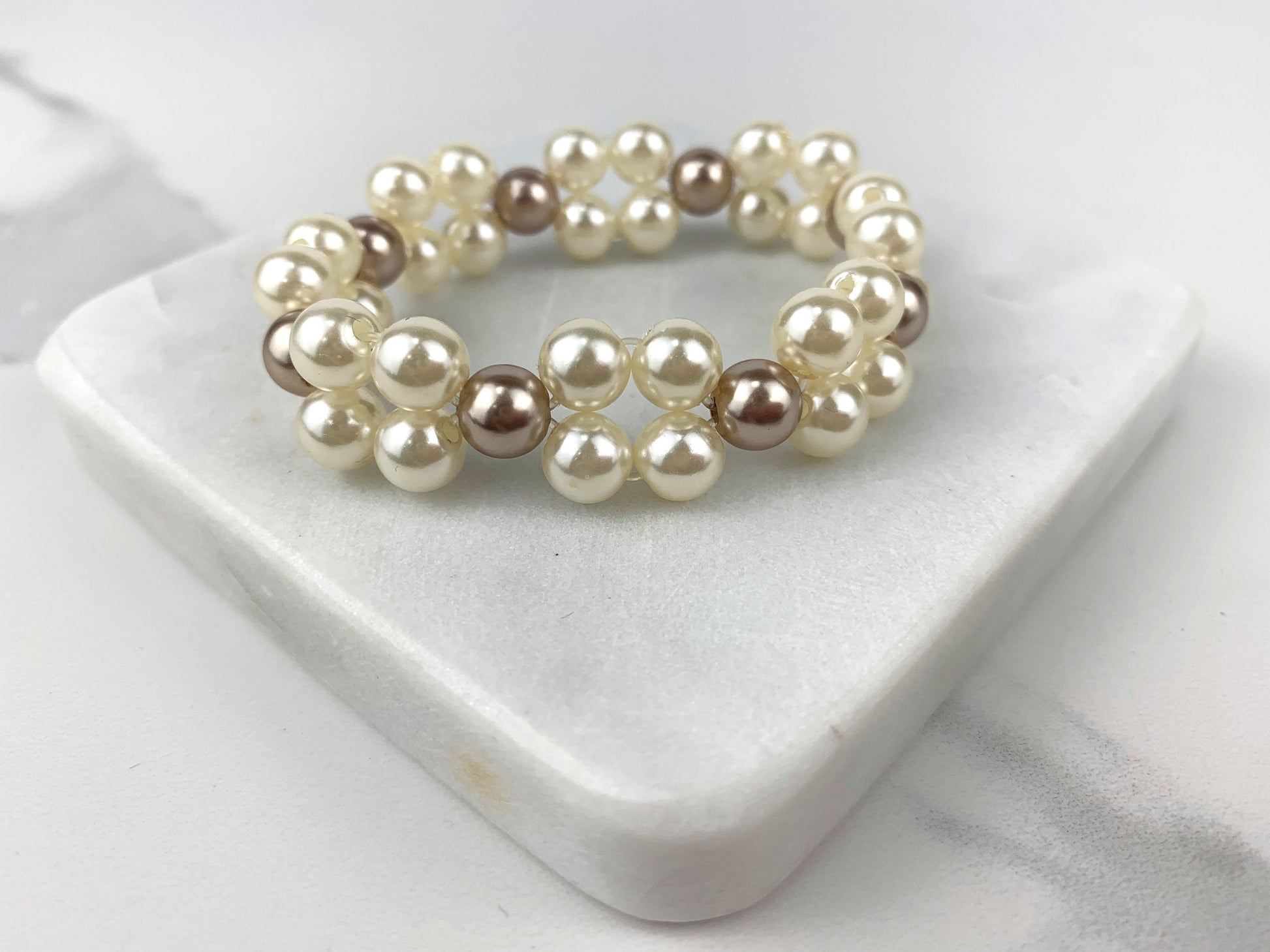 18k Gold Filled White And Pink Pearls Bracelet Wholesale Jewelry Supplies