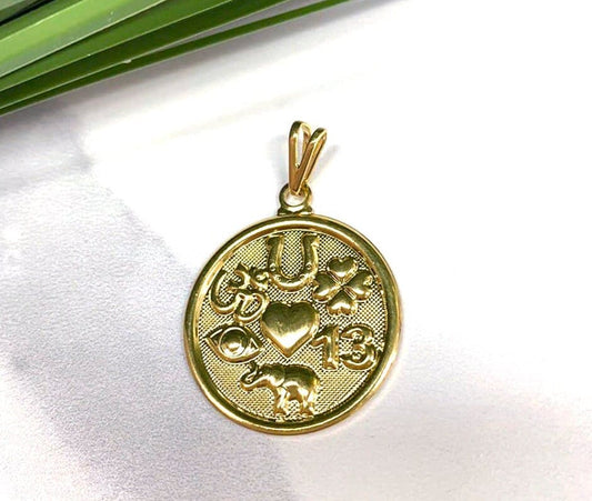 18k Gold Filled Lucky Charm Featuring Evil Eye, Horse shoe, clover, 13, Elephant For Wholesale and Jewelry Making Supplies