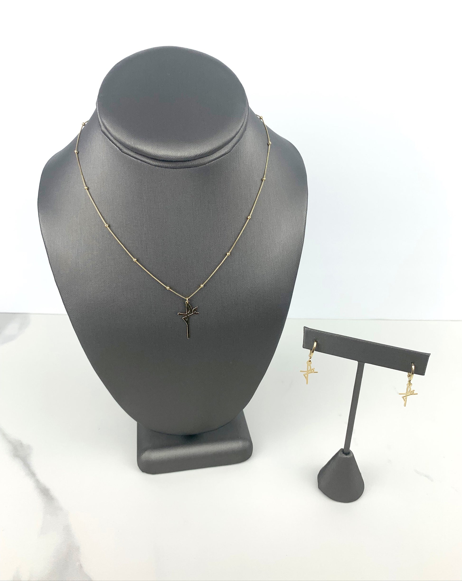18k Gold Filled, Description Fe, Feith Necklace or/and Earrings Set Wholesale Jewelry Supplies