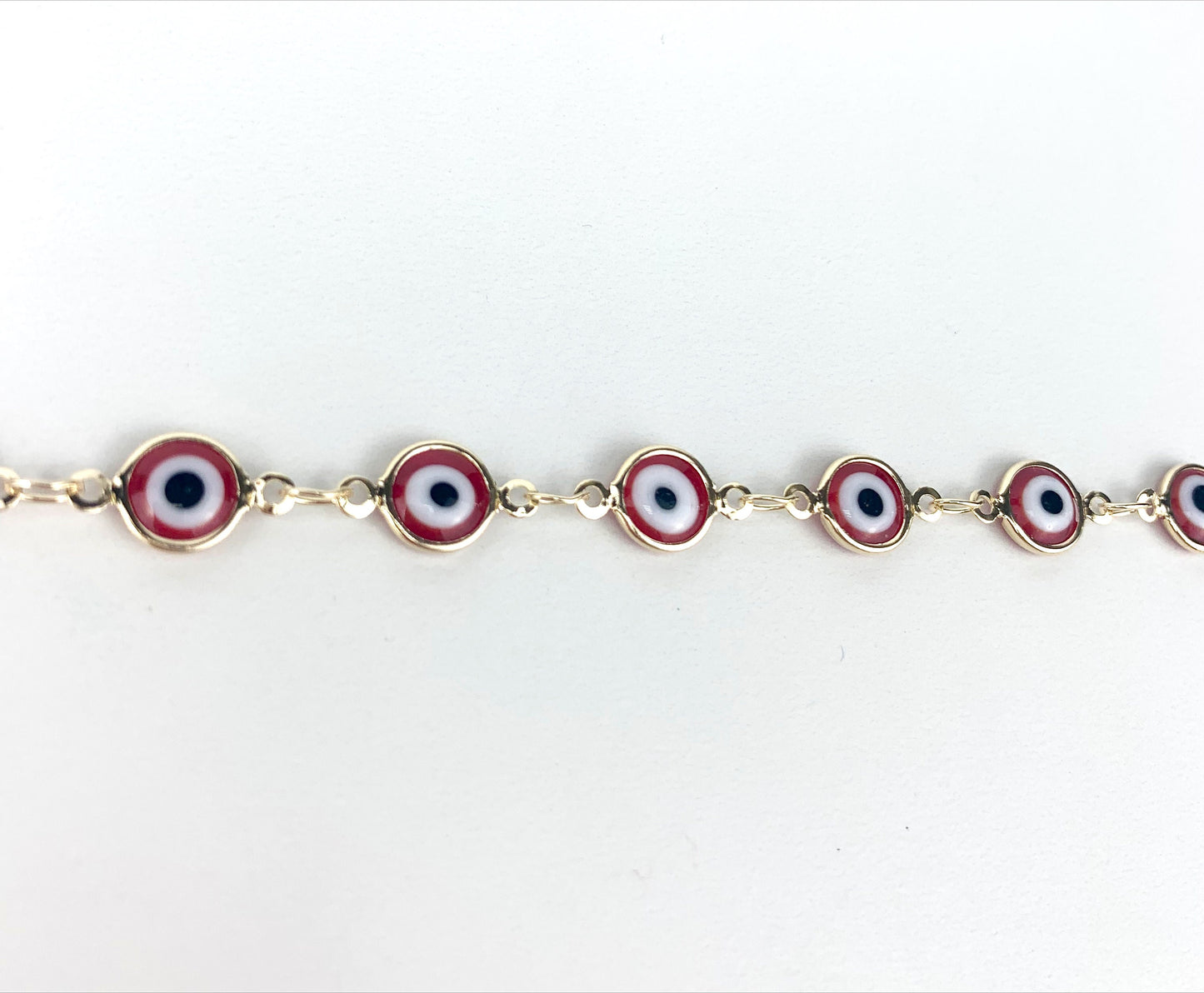 18k Gold Filled Fancy Big Greek Red Eyes Anklet Wholesale Jewelry Supplies