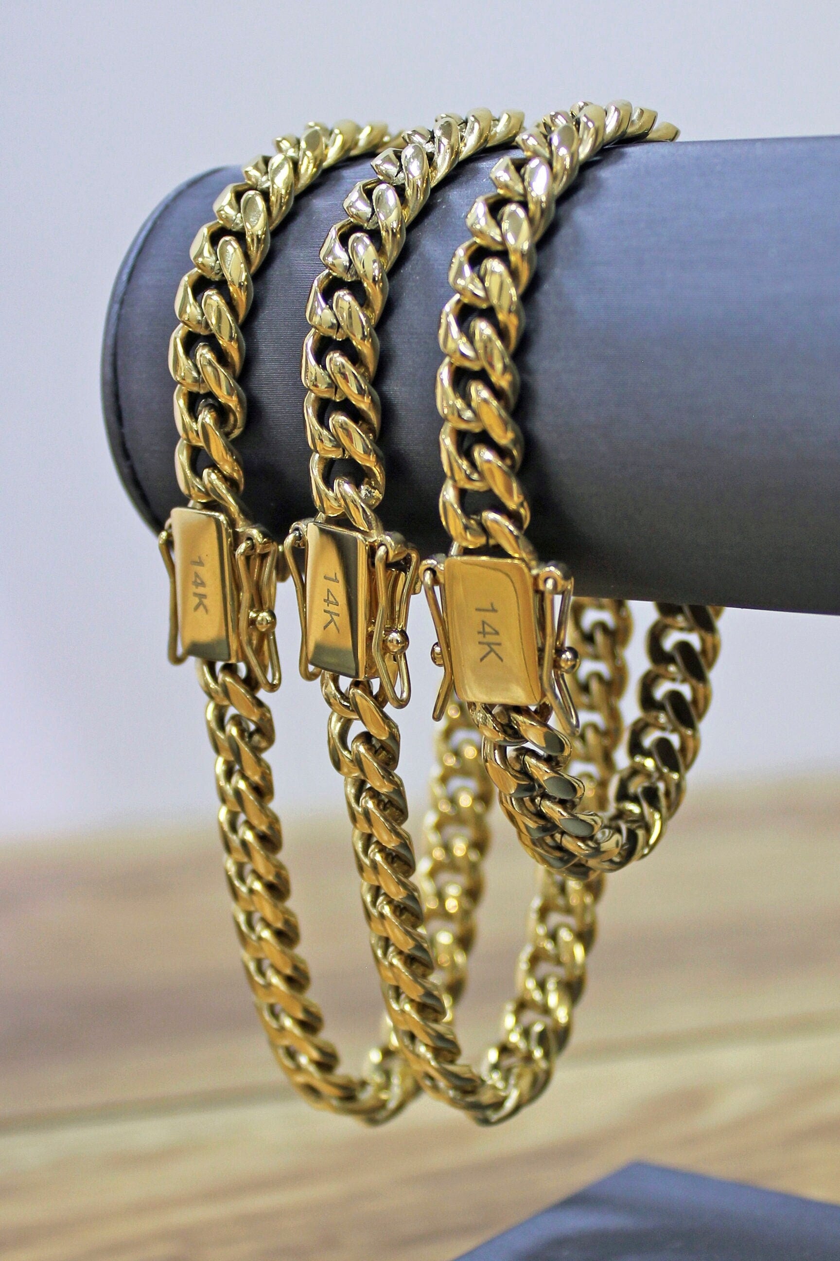 14K Gold Rope Chain Necklace with Safety Clasp