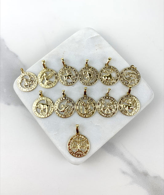 18k Gold Filled Fancy Zodiac Sign Pendant Wholesale Jewelry Supplies