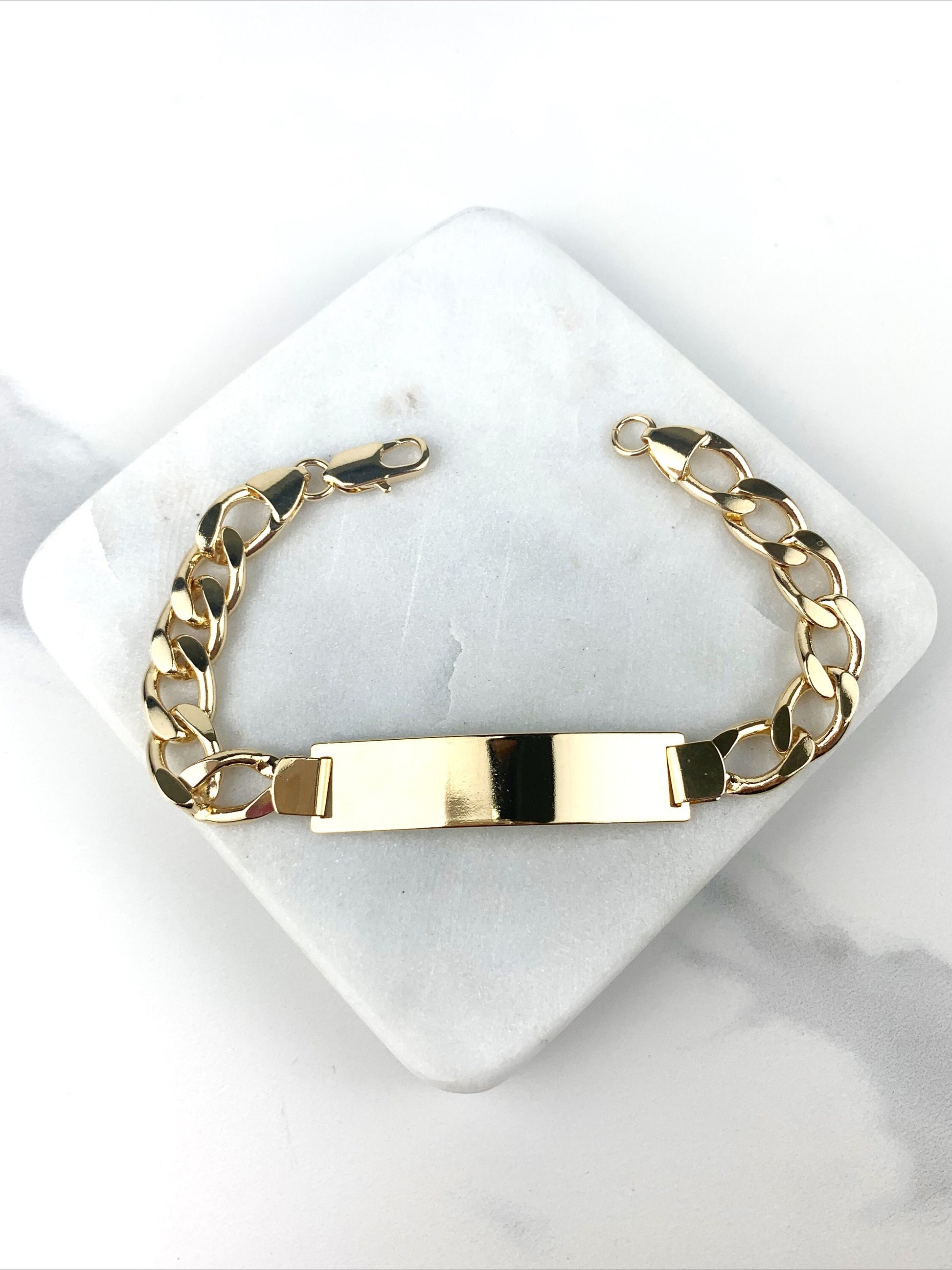 18k Gold Filled Men ID Bracelet For Wholesale and Jewelry Supplies