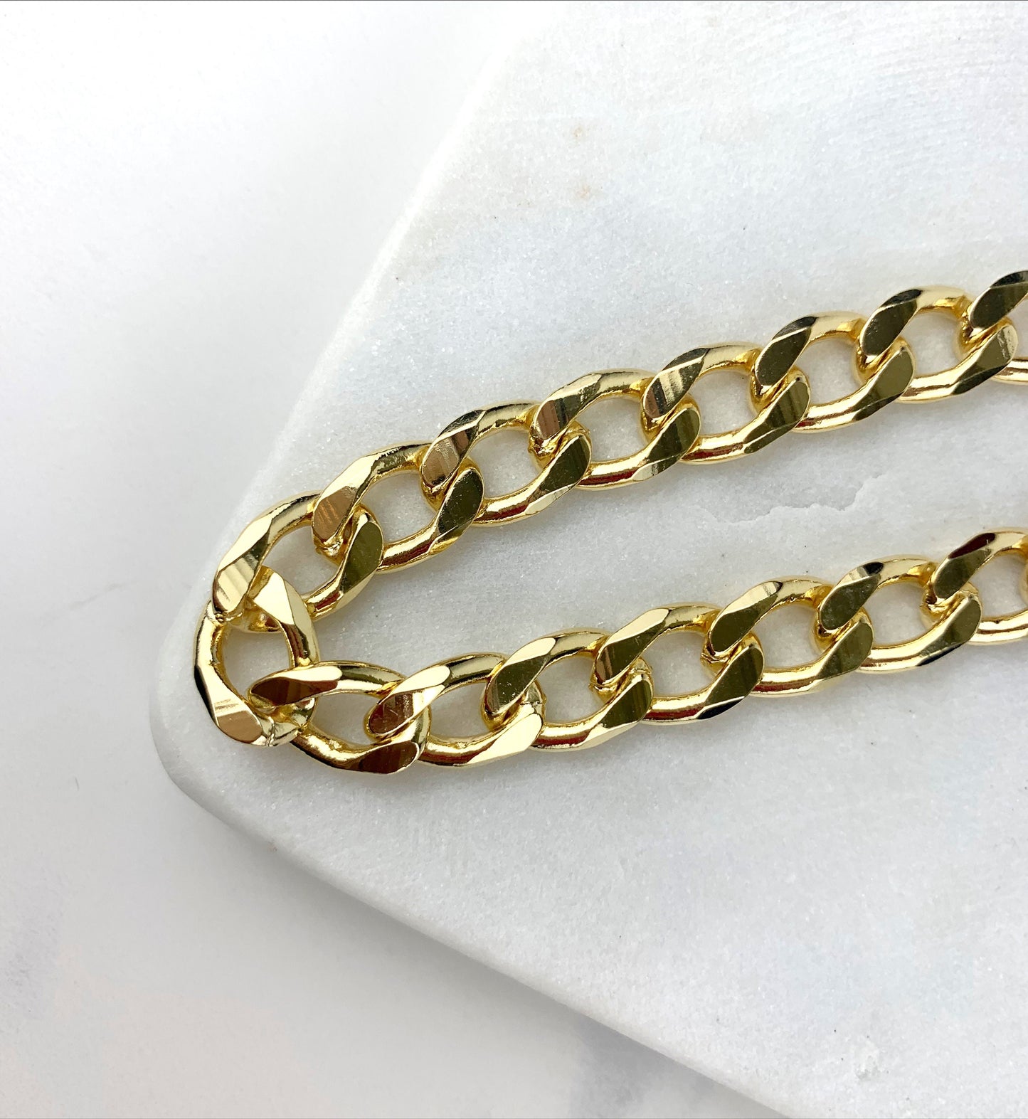 18k Gold Filled For Men Cuban Link Bracelet Wholesale Jewelry Supplies