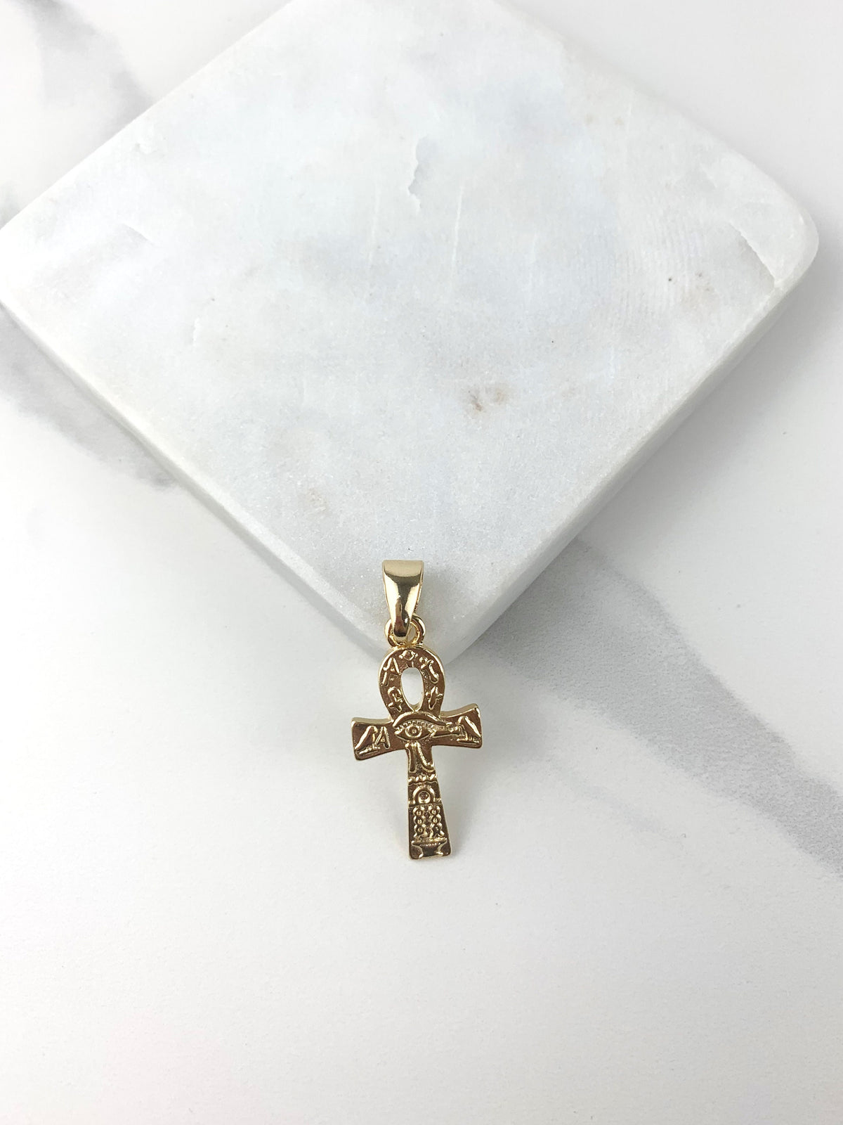 18k Gold Filled Fancy Talisman Ankh Cross Charm Wholesale Jewelry Supplies