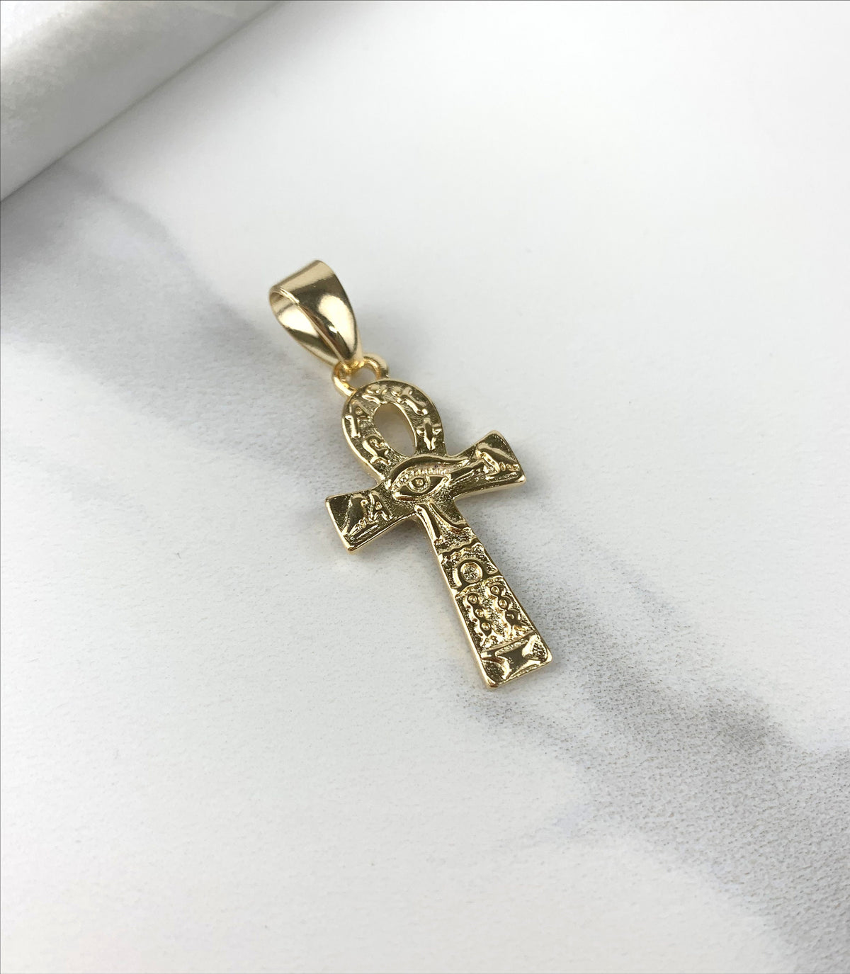 18k Gold Filled Fancy Talisman Ankh Cross Charm Wholesale Jewelry Supplies