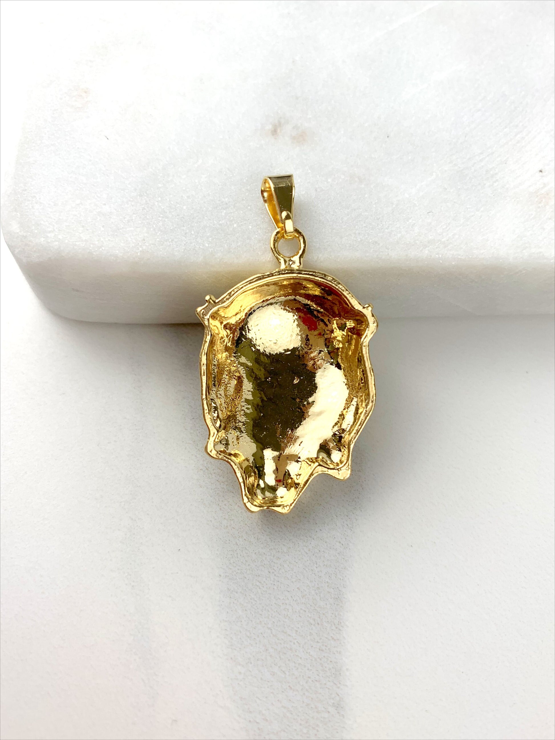 18k Gold Filled 3D Puffed Jesus Christ Face Pendants Charm, Religious Jewelry, Wholesale Jewelry Making Supplies