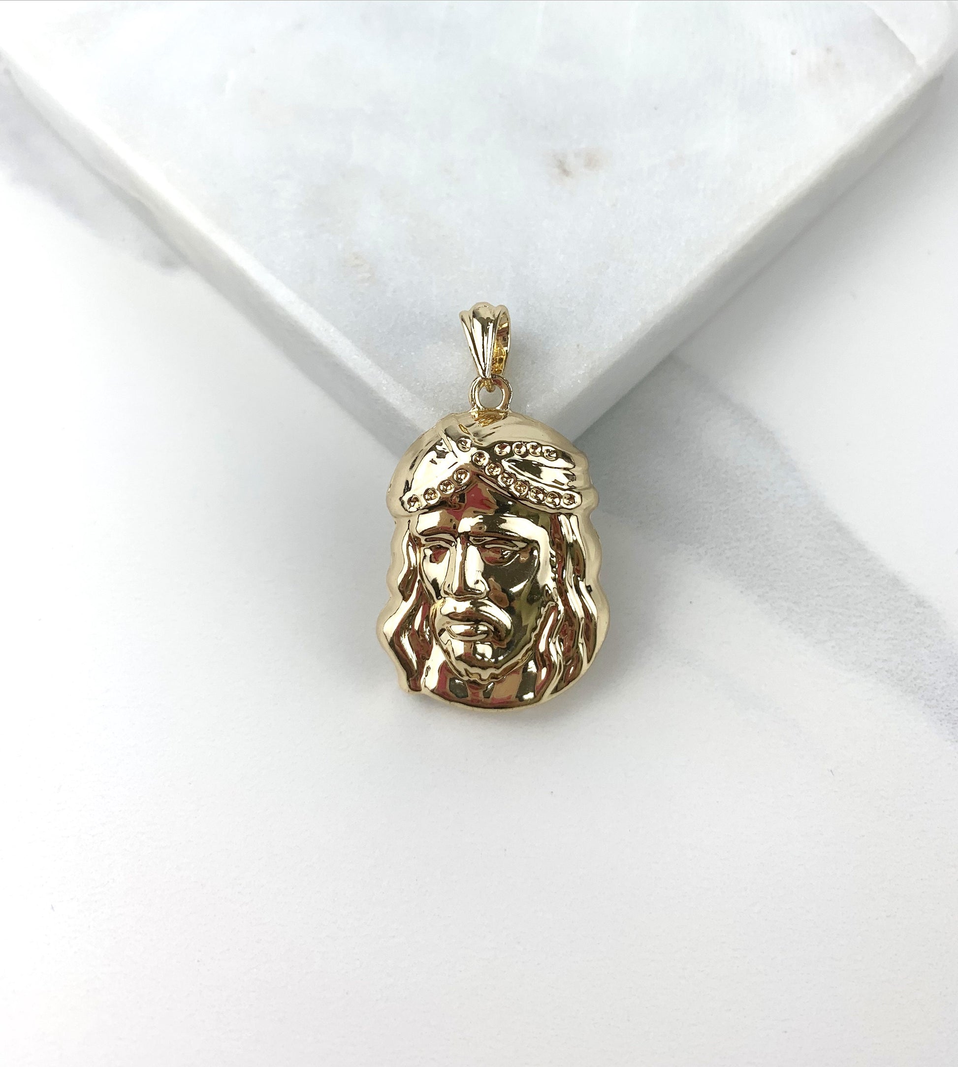 18k Gold Filled Christ Head Charms Pendants Wholesale Jewelry Supplies