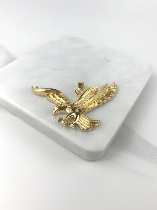 18k Gold Filled Golden American Eagle Charms Pendant Wholesale Jewelry Supplies
