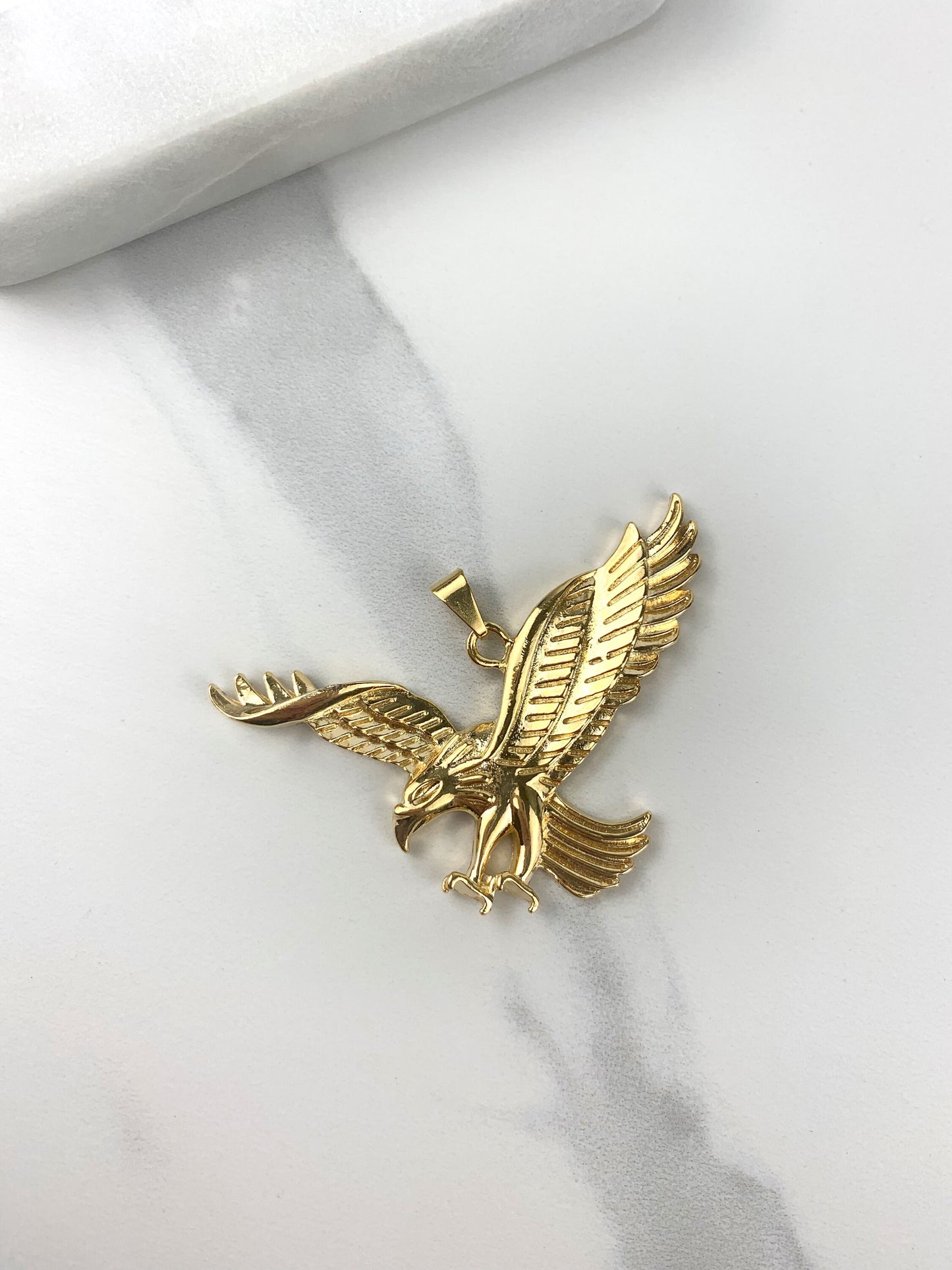 18k Gold Filled Golden American Eagle Charms Pendant Wholesale Jewelry Supplies