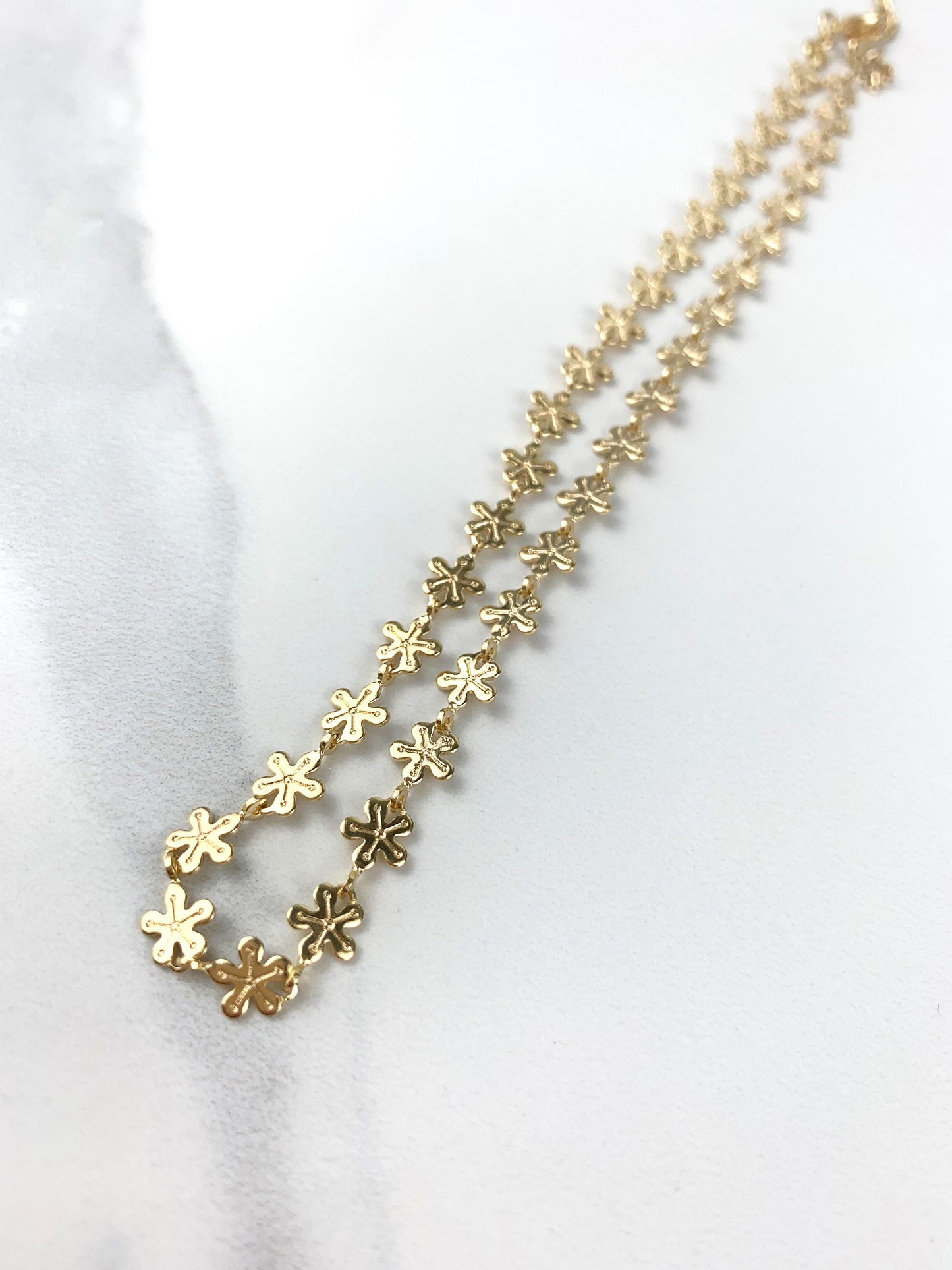 18k Gold Filled Fancy Elegant Flower Bands Chain Choker 16 Inches Wholesale  Jewelry Supplies