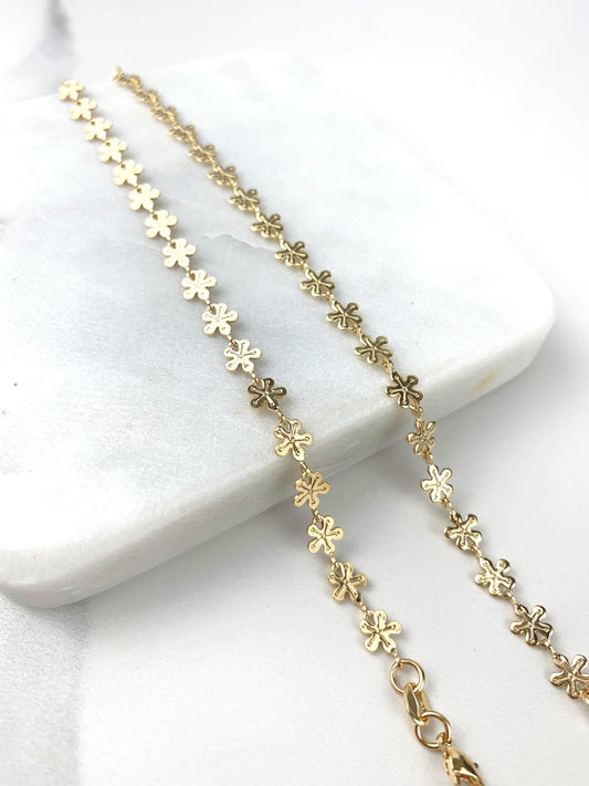 18k Gold Filled Fancy Elegant Flower Bands Chain Choker 16 Inches Wholesale  Jewelry Supplies