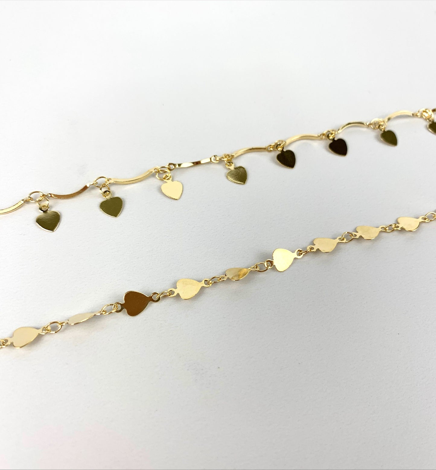 18k Gold Filled, Fancy Hearts Linked Choker Wholesale Jewelry Supplies