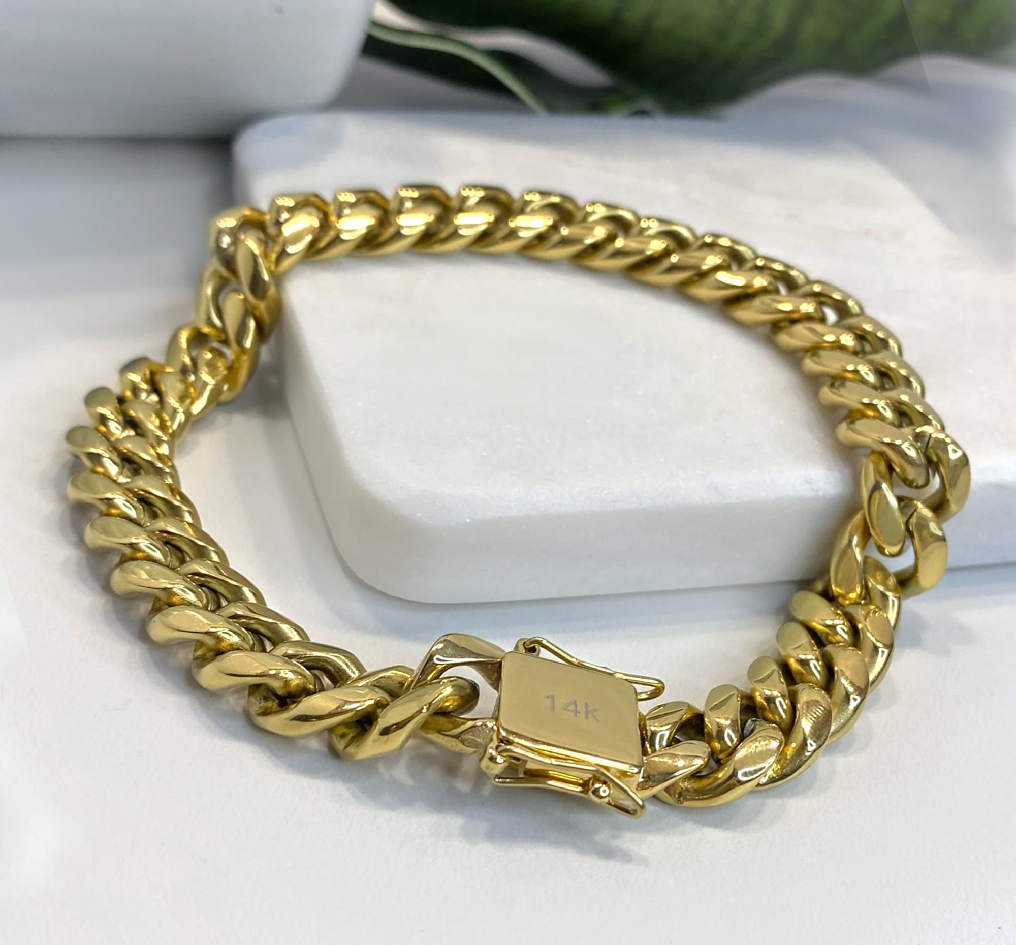 Factory Custom Women Men Hip Hop Jewelry 9K 10K 14K18K Solid Gold Cuban  Chain Bracelet at Rs 15000 in Surat