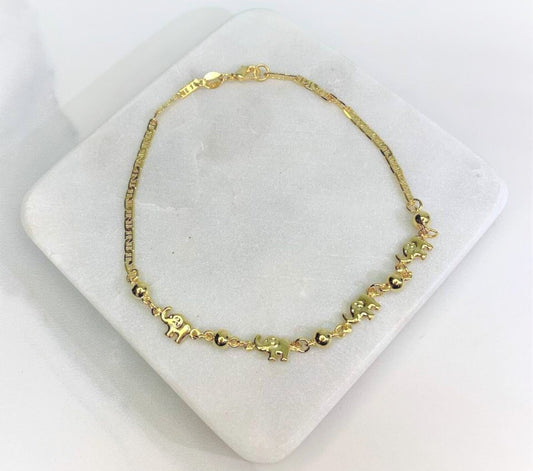 18k Gold Filled 3mm Mariner Chain, Beaded, Elephant Anklet Wholesale Jewelry Supplies