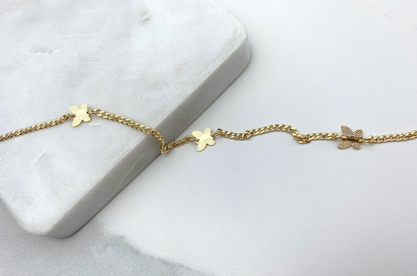18k Gold Filled Three Butterflys Anklet Wholesale  Jewelry Supplies