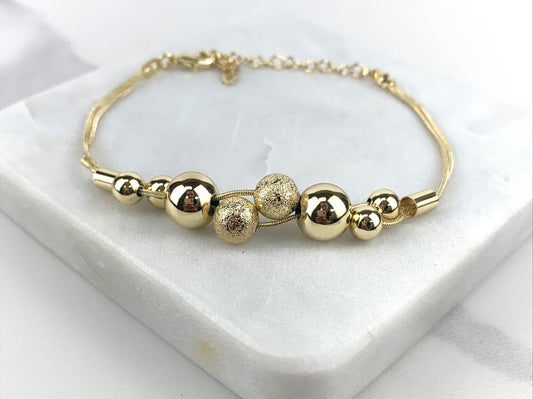 18k Gold Filled 8 Balls, and extender Bracelet Wholesale Jewelry Supplies