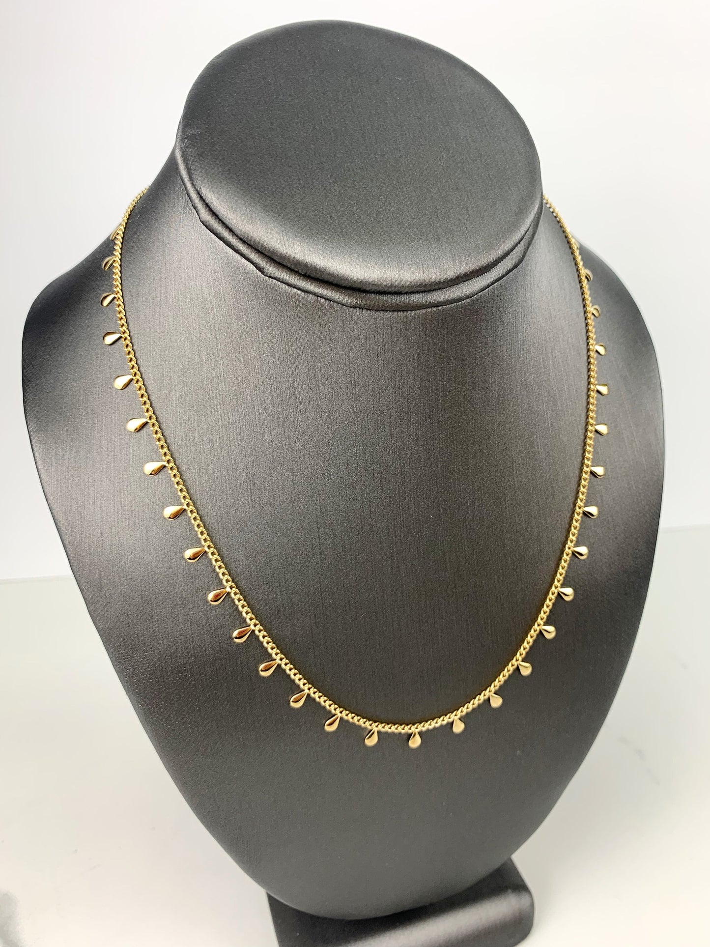 18k Gold Filled Curb Link Fancy 1mm Tears Necklace and Bracelet Wholesale Jewelry Supplies