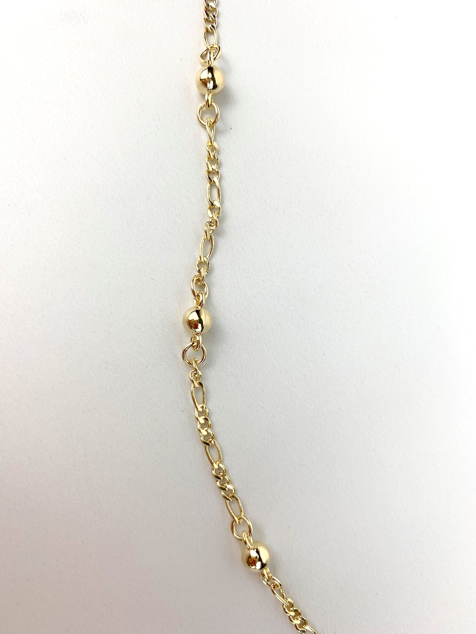 18k Gold Filled  Mariner Link Chain Balls 12 inches Anklet Wholesale Jewelry Supplies