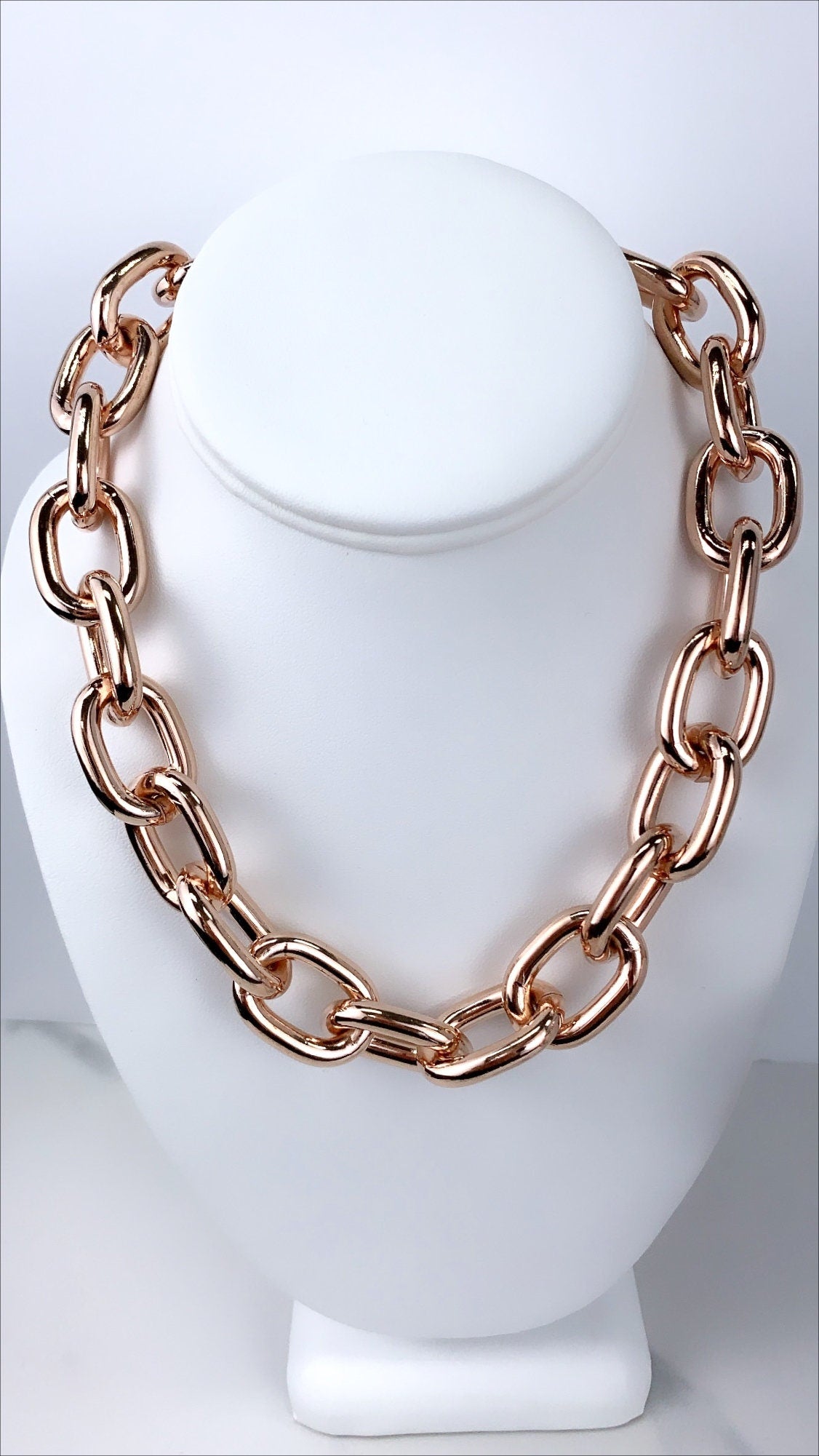 18k Rose Gold Filled 20mm Chunky Chain Choker or Bracelet, with Extender Wholesale Jewelry Making Supplies