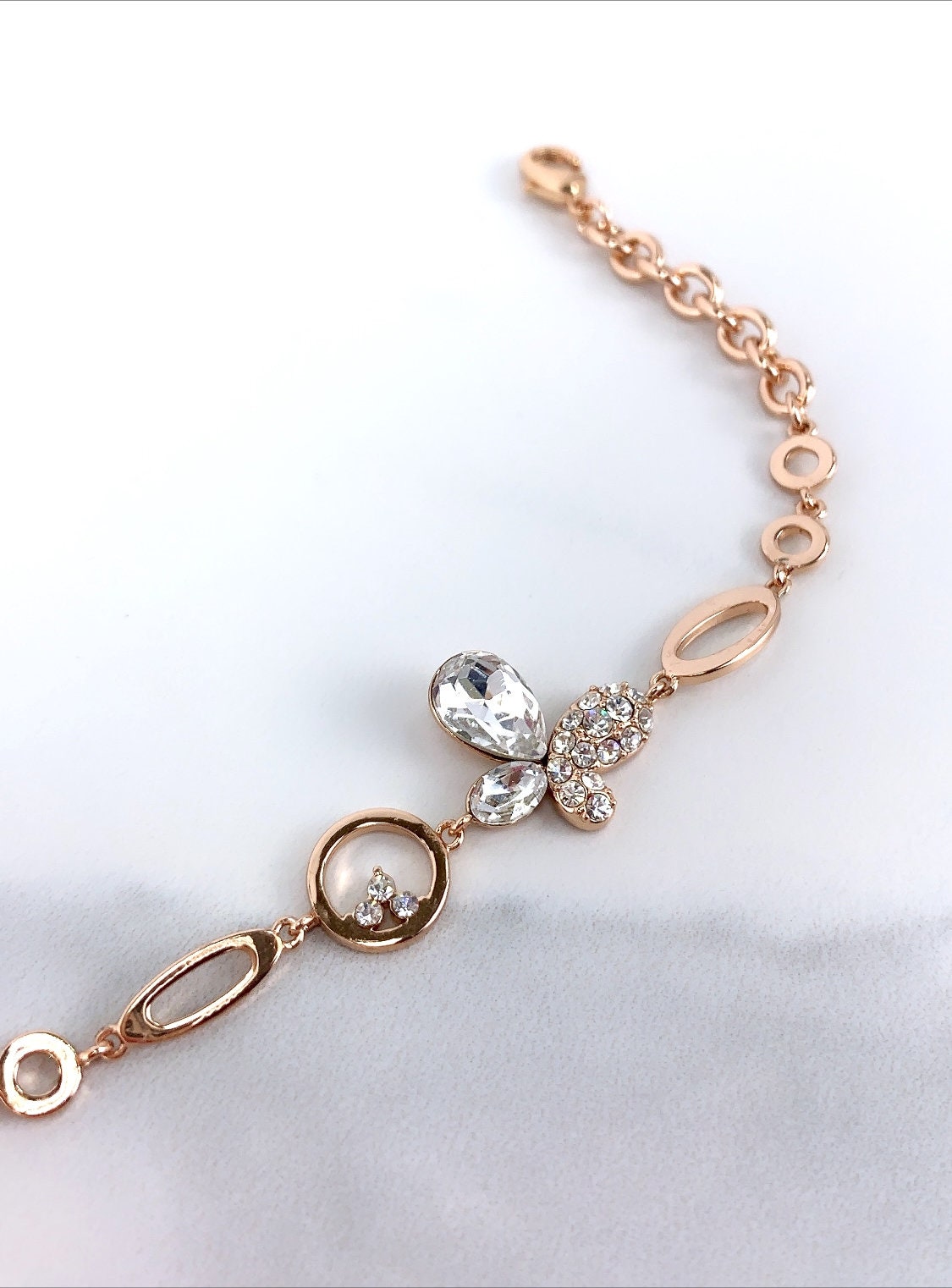 18k Rose Gold Filled with Zirconia Bracelet Wholesale Jewelry Supplies
