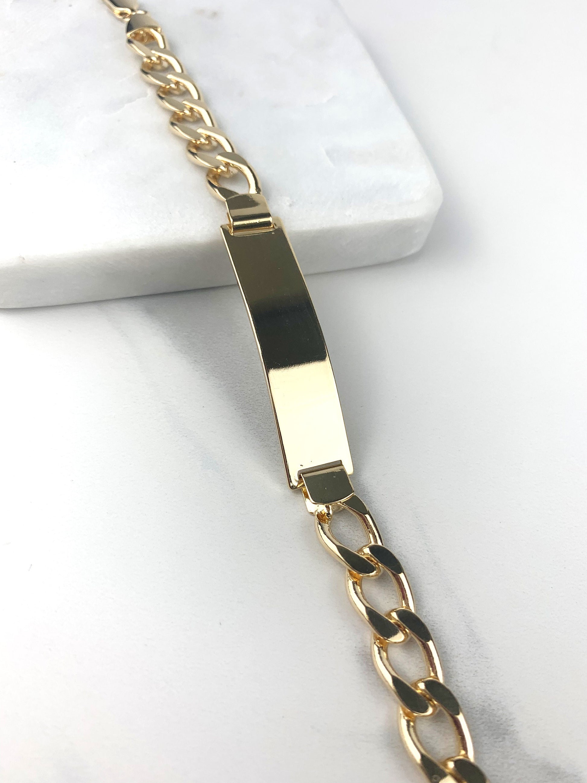 18k Gold Filled Men ID Bracelet For Wholesale and Jewelry Supplies