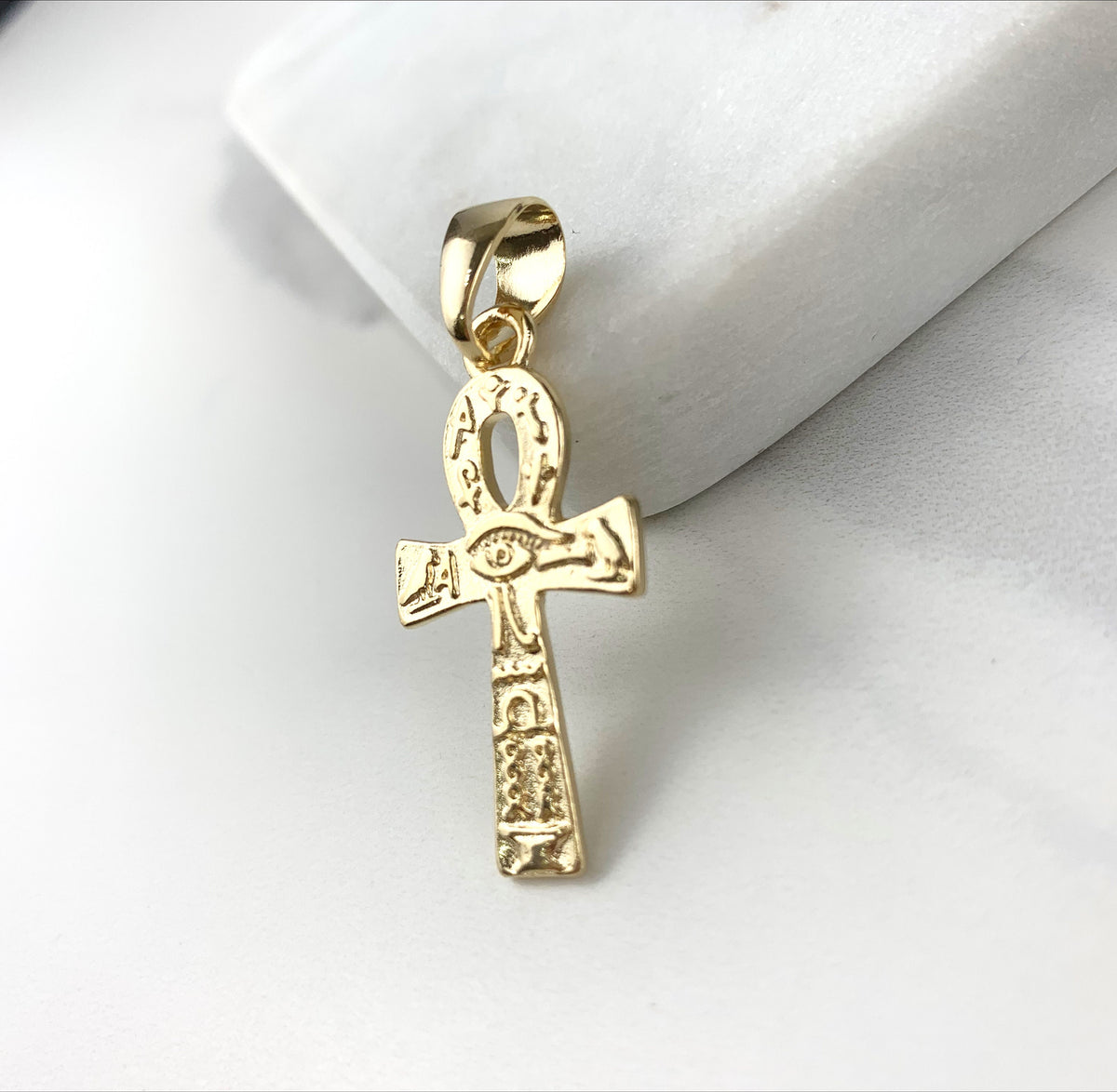 18k Gold Filled Fancy Talisman Ankh Cross Charm Wholesale Jewelry Supplies