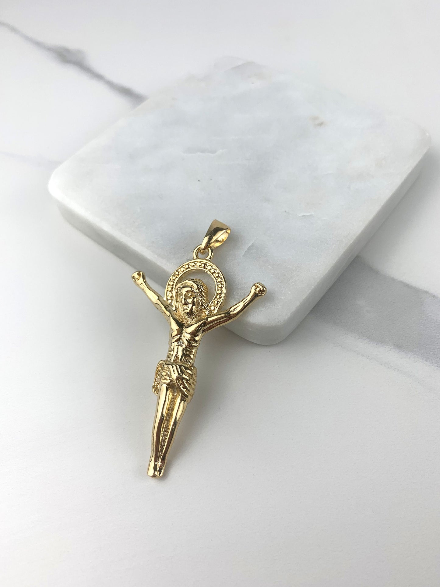 18k Gold Filled Floating Jesus Body Crucifix, Pendant Charms, Religious Jewelry, Wholesale Jewelry Making Supplies