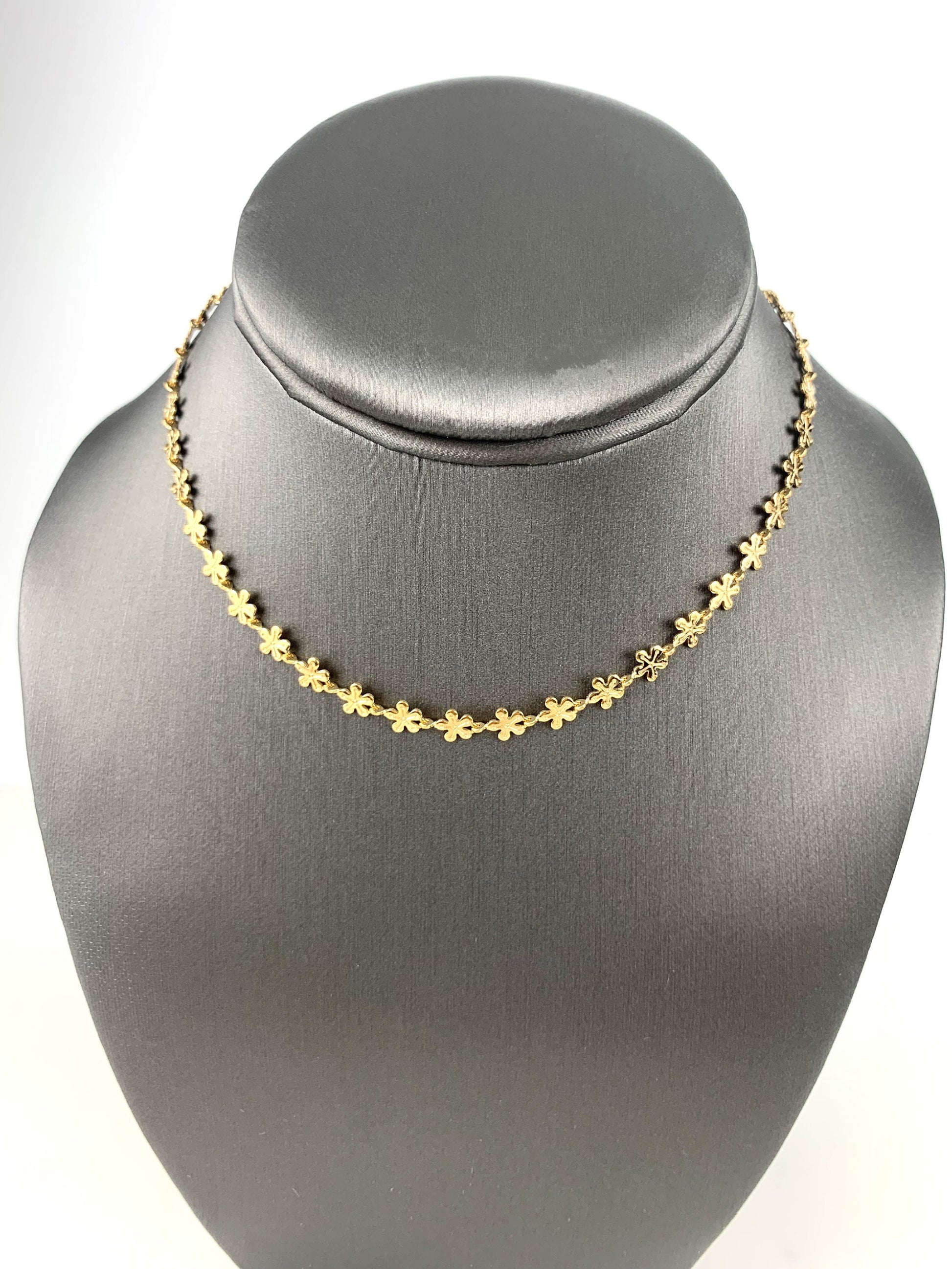 18k Gold Filled Fancy Elegant Flower Bands Chain Choker 16 Inches Wholesale  Jewelry Supplies