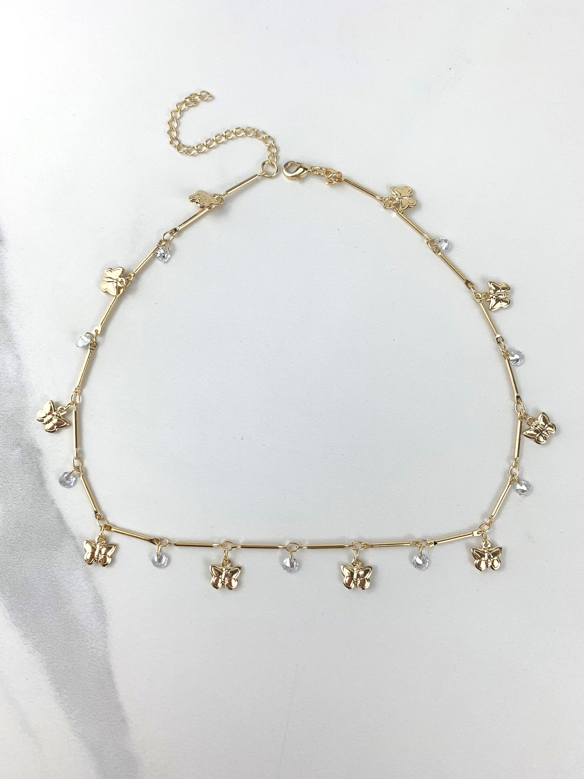 18k Gold Filled Fancy Butterfly With Swarovski Choker Wholesale  Jewelry Supplies
