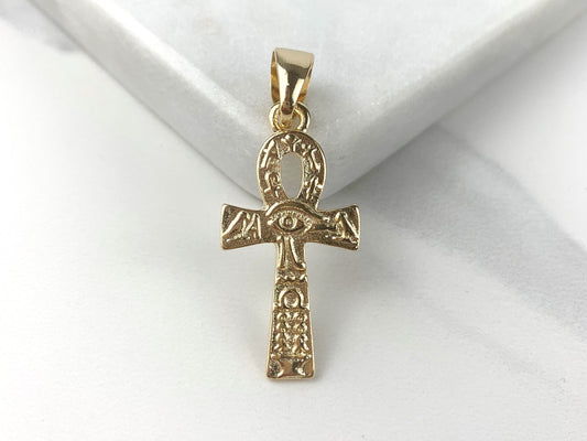18k Gold Filled Fancy Talisman Ankh Cross Charm Wholesale Jewelry Supplies