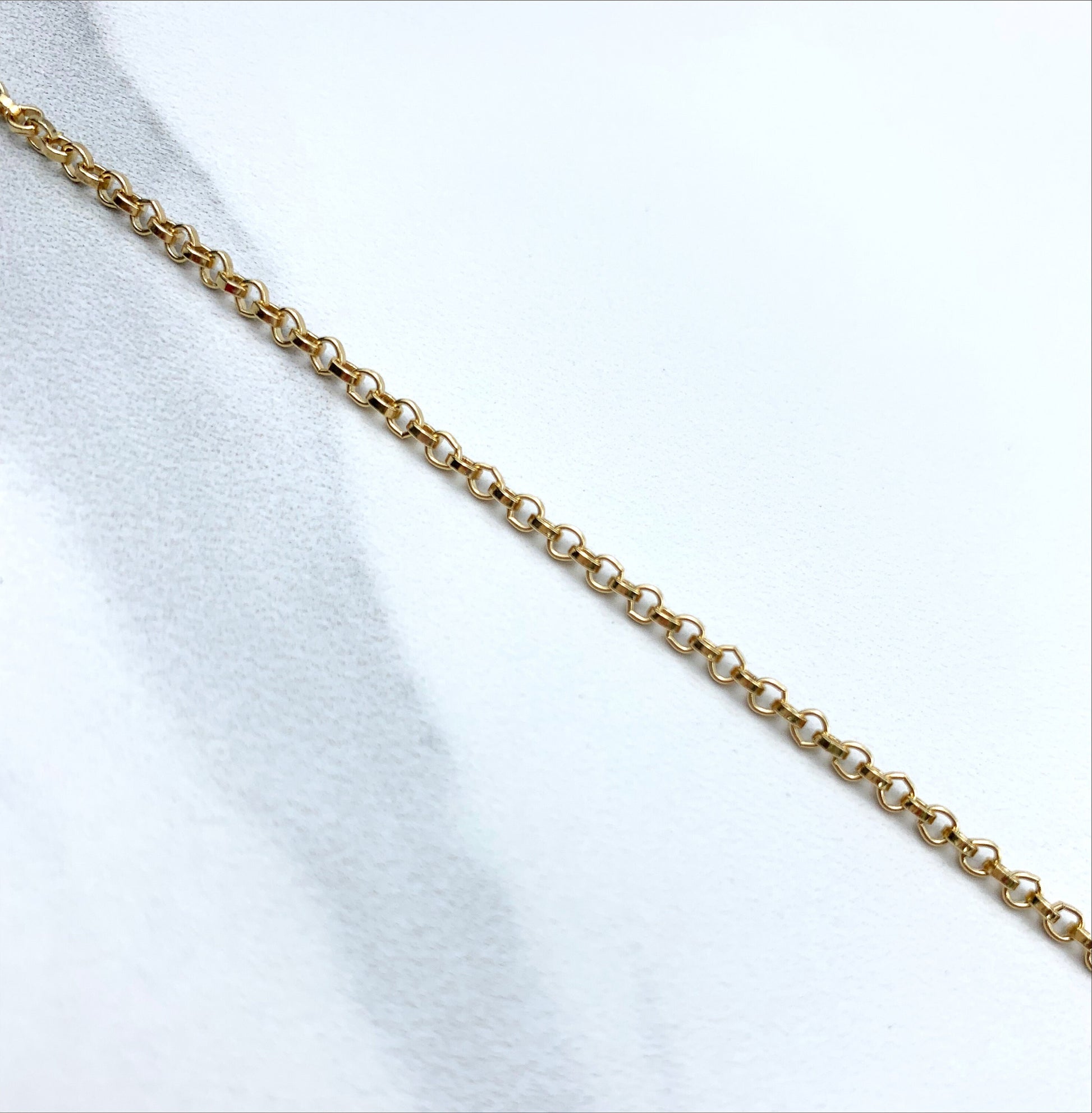 18k Gold Filled 2mm Rolo Chain with Clear Cubic Zirconia Butterfly Shape Design Charm Anklet, Wholesale Jewelry Making Supplies