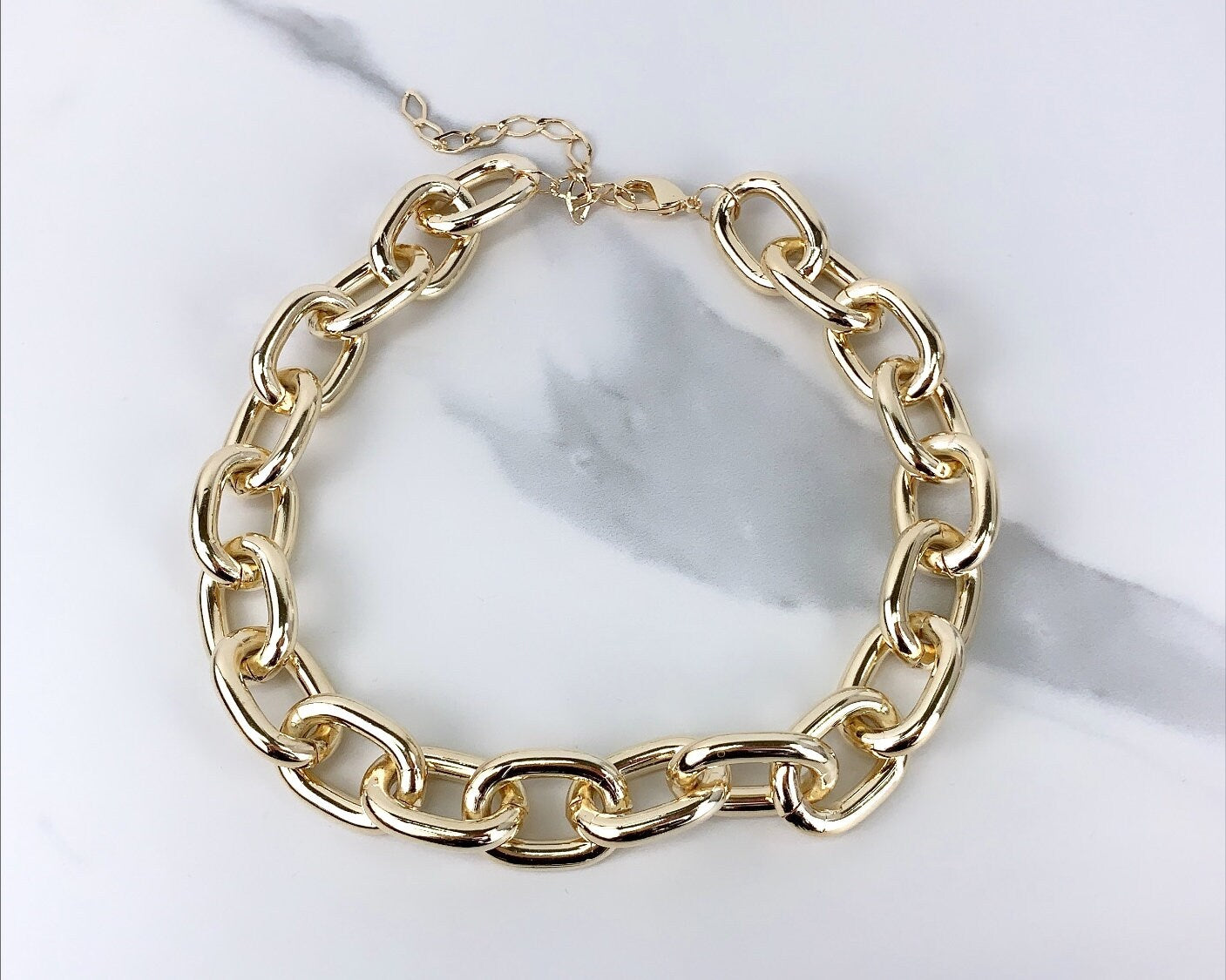 Rose Gold or 18k Gold Filled 20mm with Extender, Chunky Chain Choker or Bracelet,  Wholesale Jewelry Making Supplies