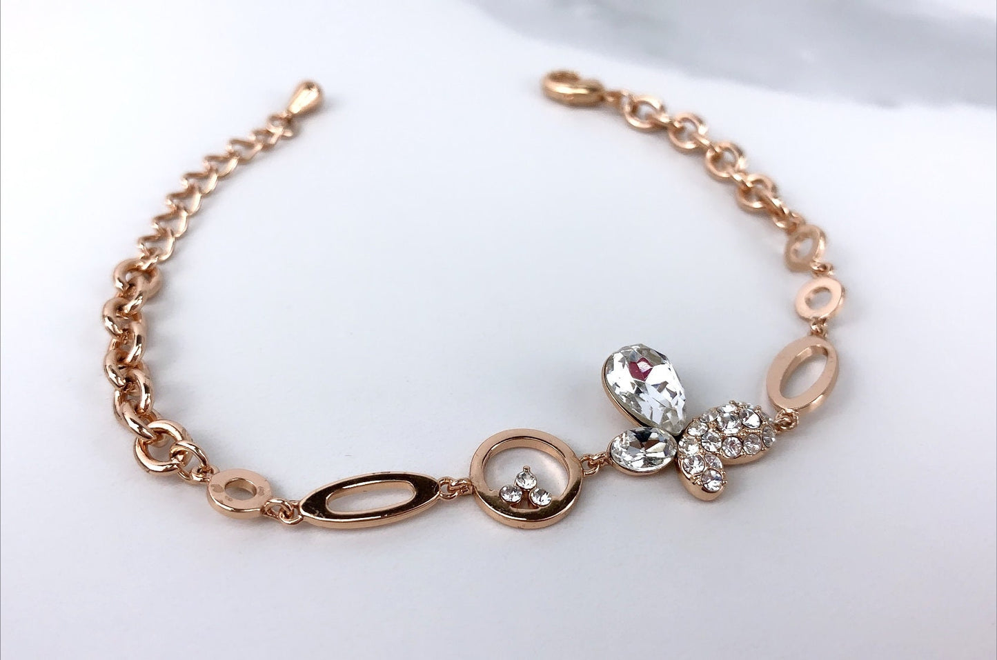 18k Rose Gold Filled with Zirconia Bracelet Wholesale Jewelry Supplies