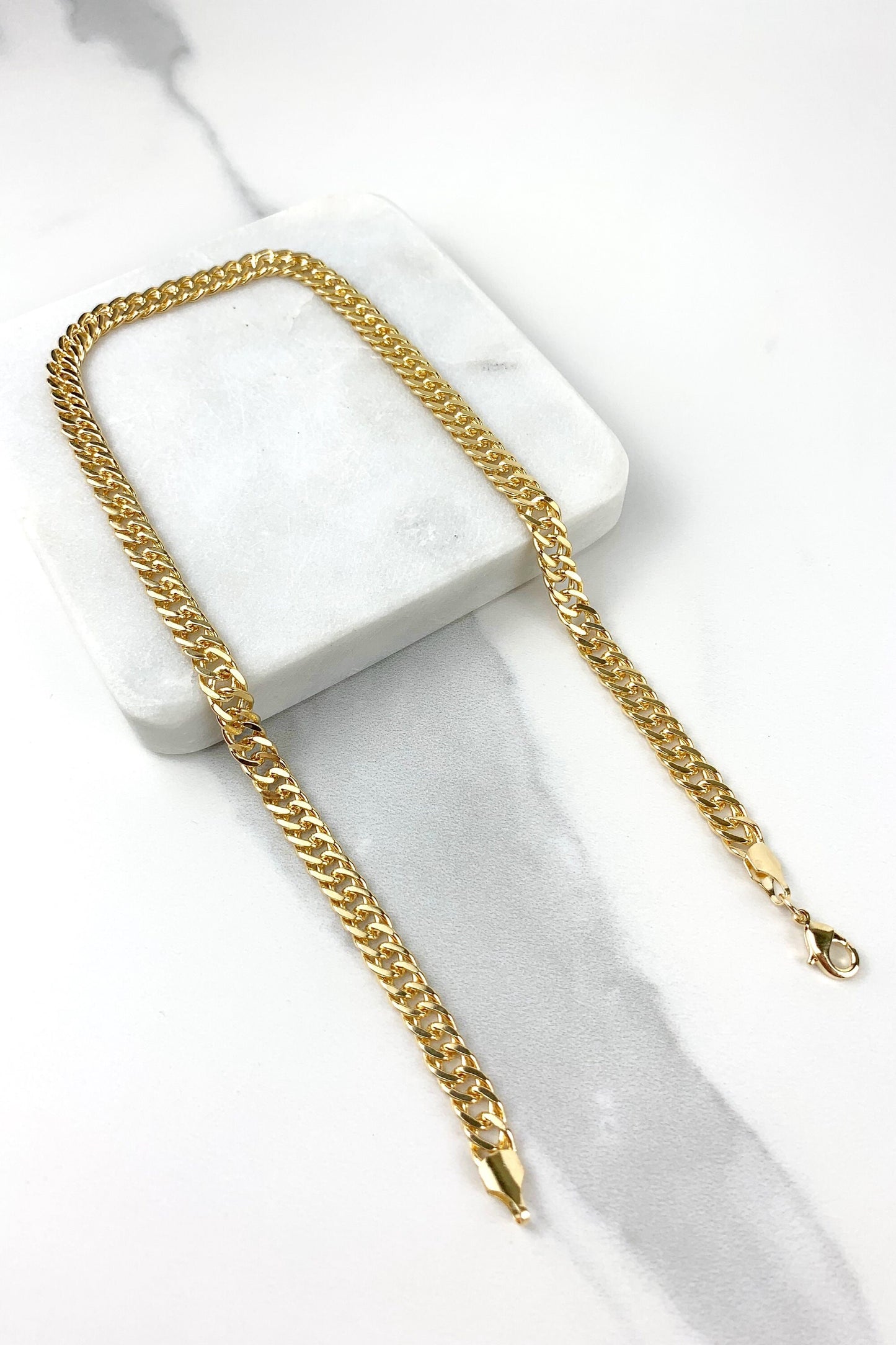 18k Gold Filled Cub Link Chain Pave Spiral Necklace Wholesale Jewelry Supplies