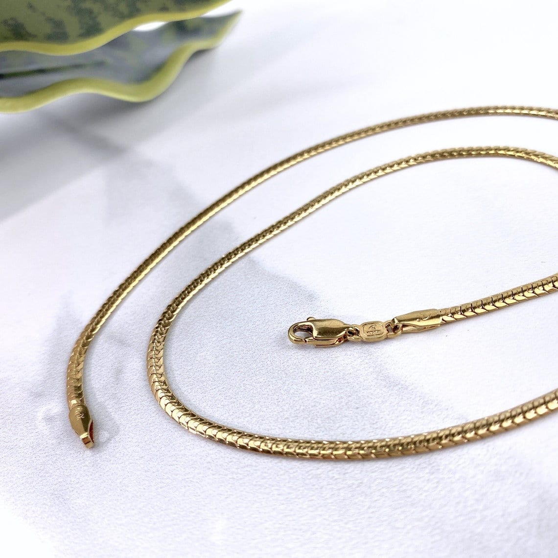 Snake Chain Bracelet, Gold / Curved